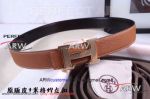 Perfect Replica Brown Belt Hermes Back Black Gold Buckle For Sale